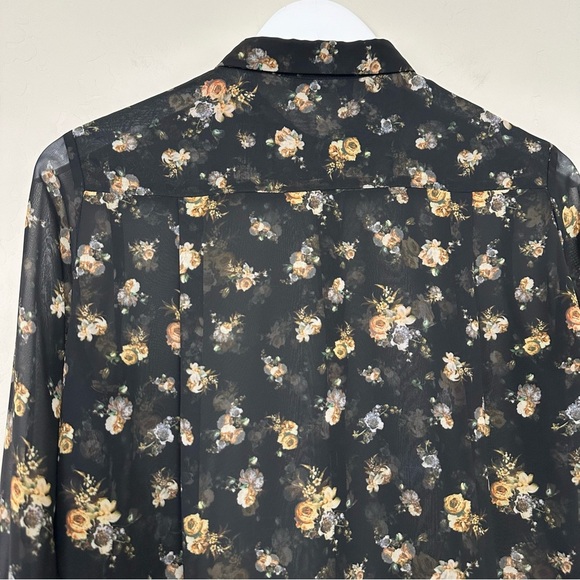 The Kooples Ditsy Floral Button Down Blouse Sheer - Picture 8 of 10